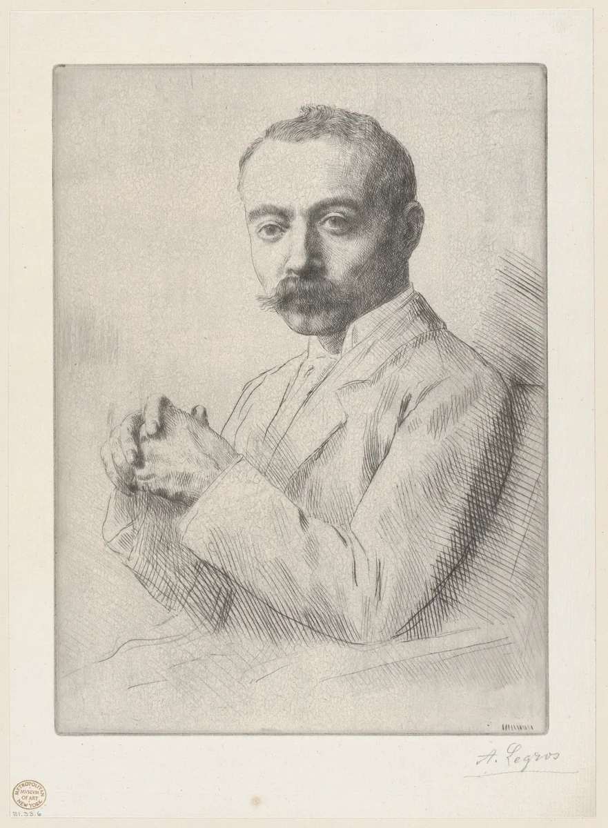 Portrait of Edward D. Adams by Alphonse Legros, print, 1892