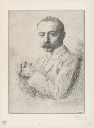 Portrait of Edward D. Adams by Alphonse Legros, print, 1892