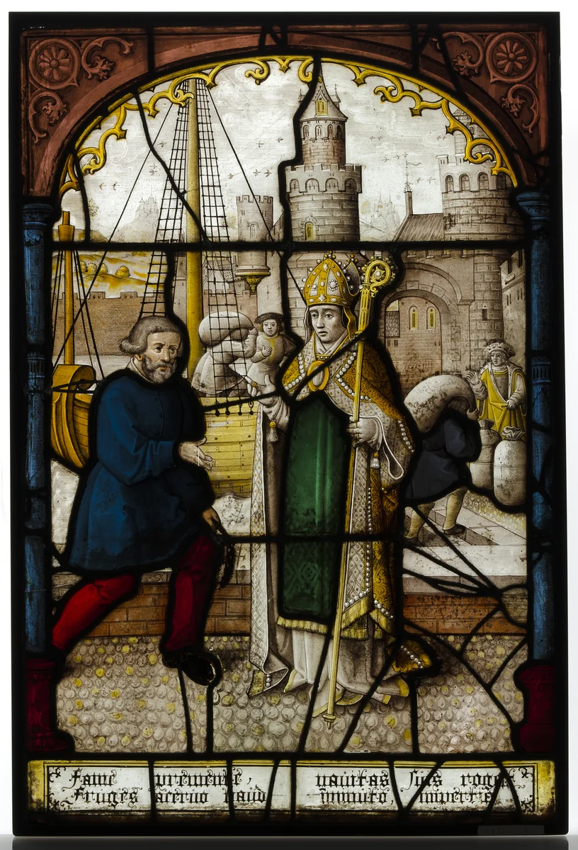 Glass Panel of Saint Nicholas by Jacob Cornelisz van Oostsanen, other, 1500-1599