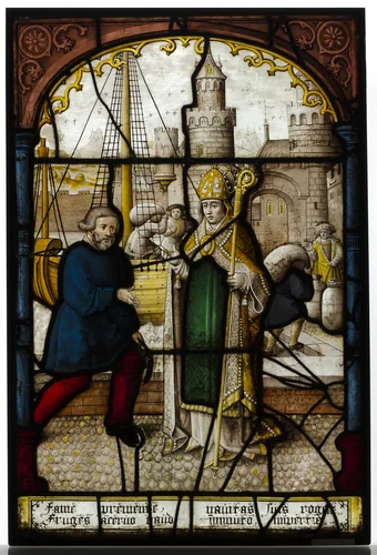 Glass Panel of Saint Nicholas by Jacob Cornelisz van Oostsanen, other, 1500-1599
