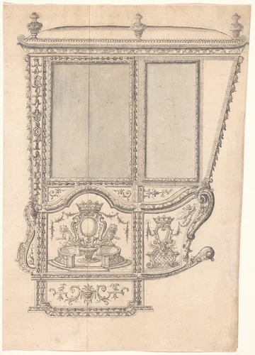 Ontwerp voor (de beschildering van) een rijtuig by anonymous, drawing, 1700