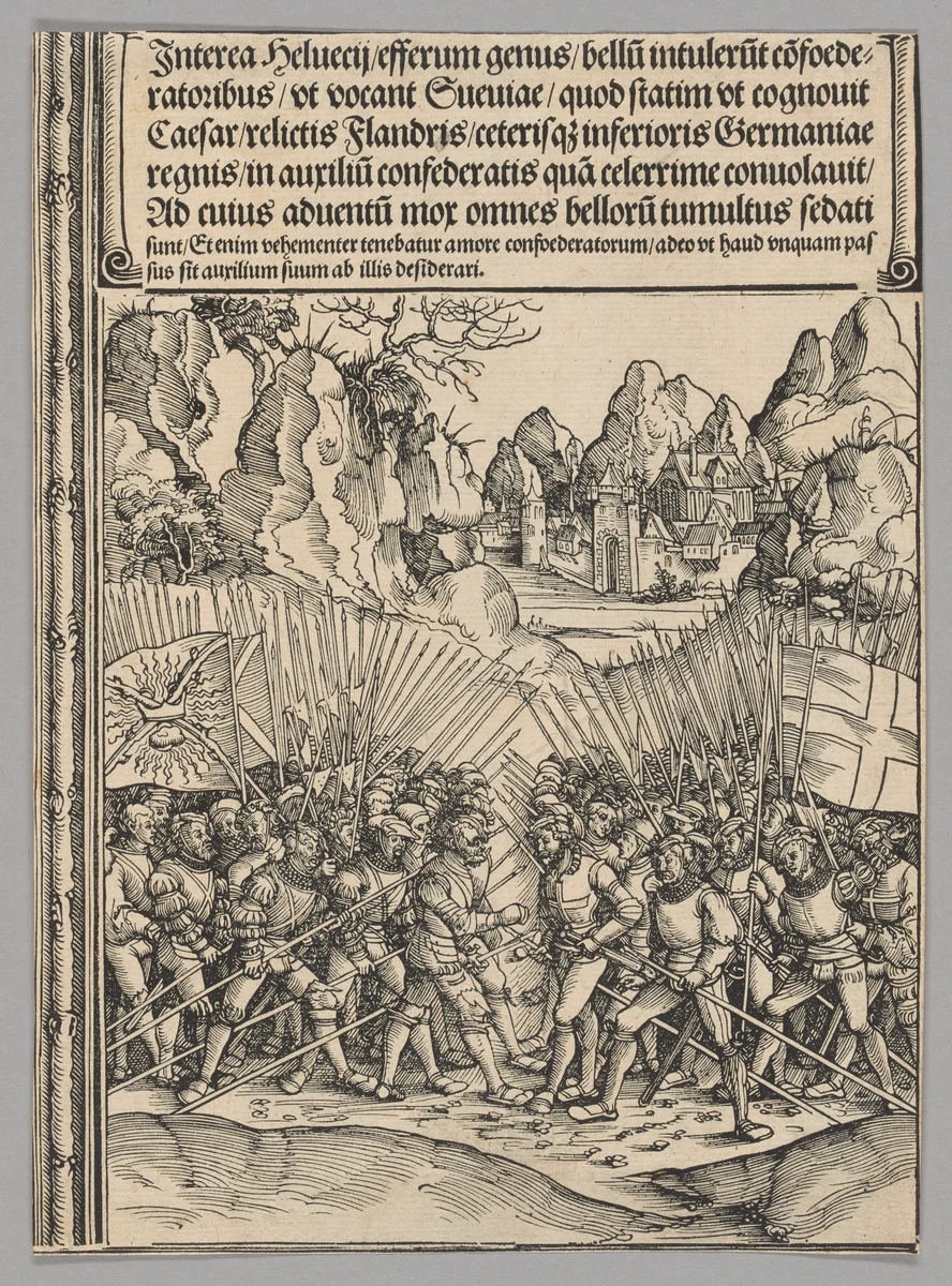 Swiss War, plate 16 from Historical Scenes from the Life of Emperor Maximilian I from the Triumphal Arch by Wolf Traut, print, 1515-1517