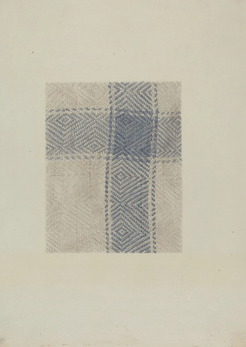 Shaker Tablecloth by Elizabeth Moutal, index of american design, 1936