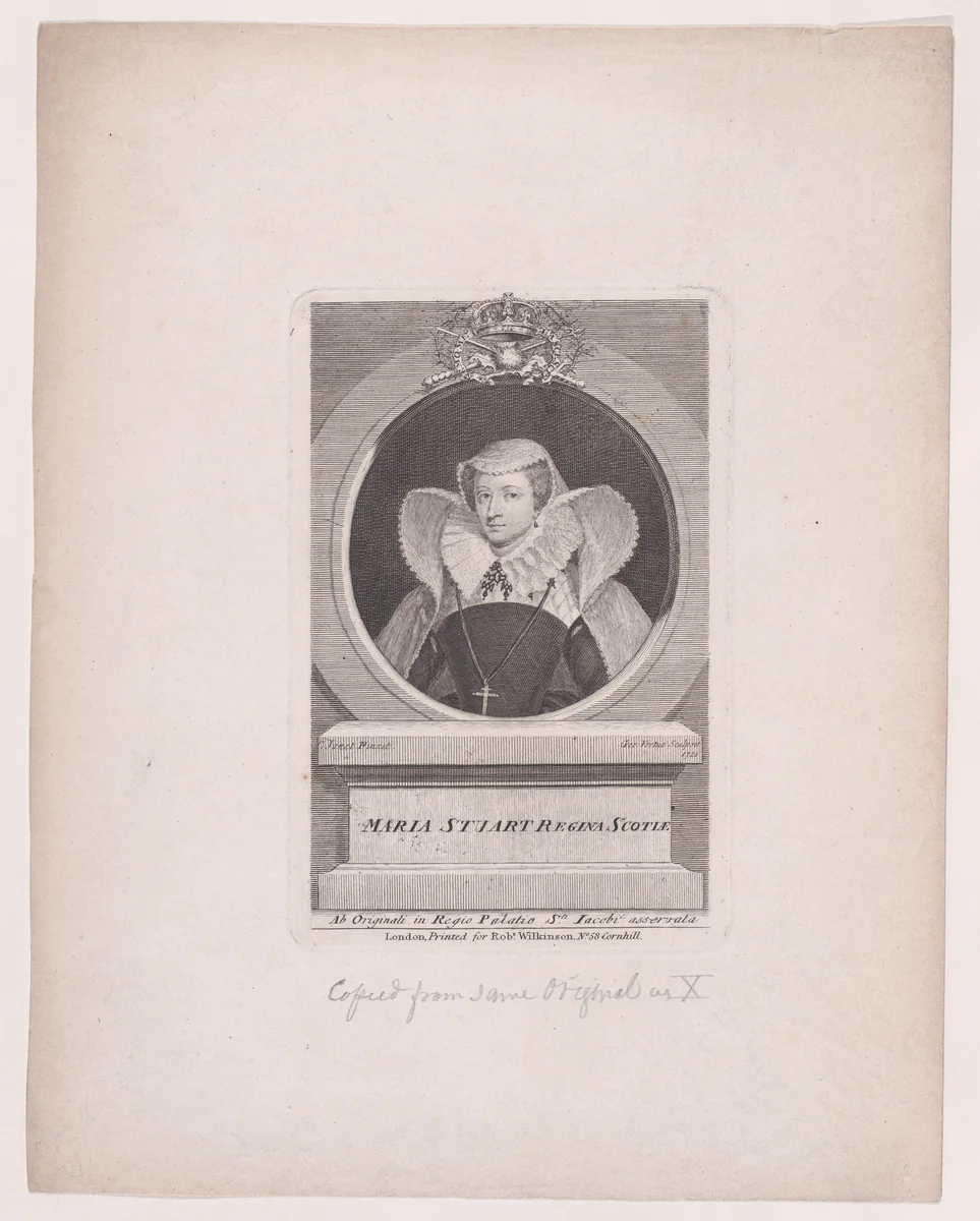 Maria Stuart Regina Scotiae by George Vertue, print, 1721