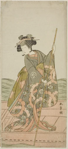 The Actor Yoshizawa Iroha I as Princess Yosooi (Yosooi Hime) in the Play Kikujido Shuen no Iwaya, Performed at the Morita Theater in the Eleventh Month, 1775 by Katsukawa Shunsho (勝川 春章), print, 1770-1780