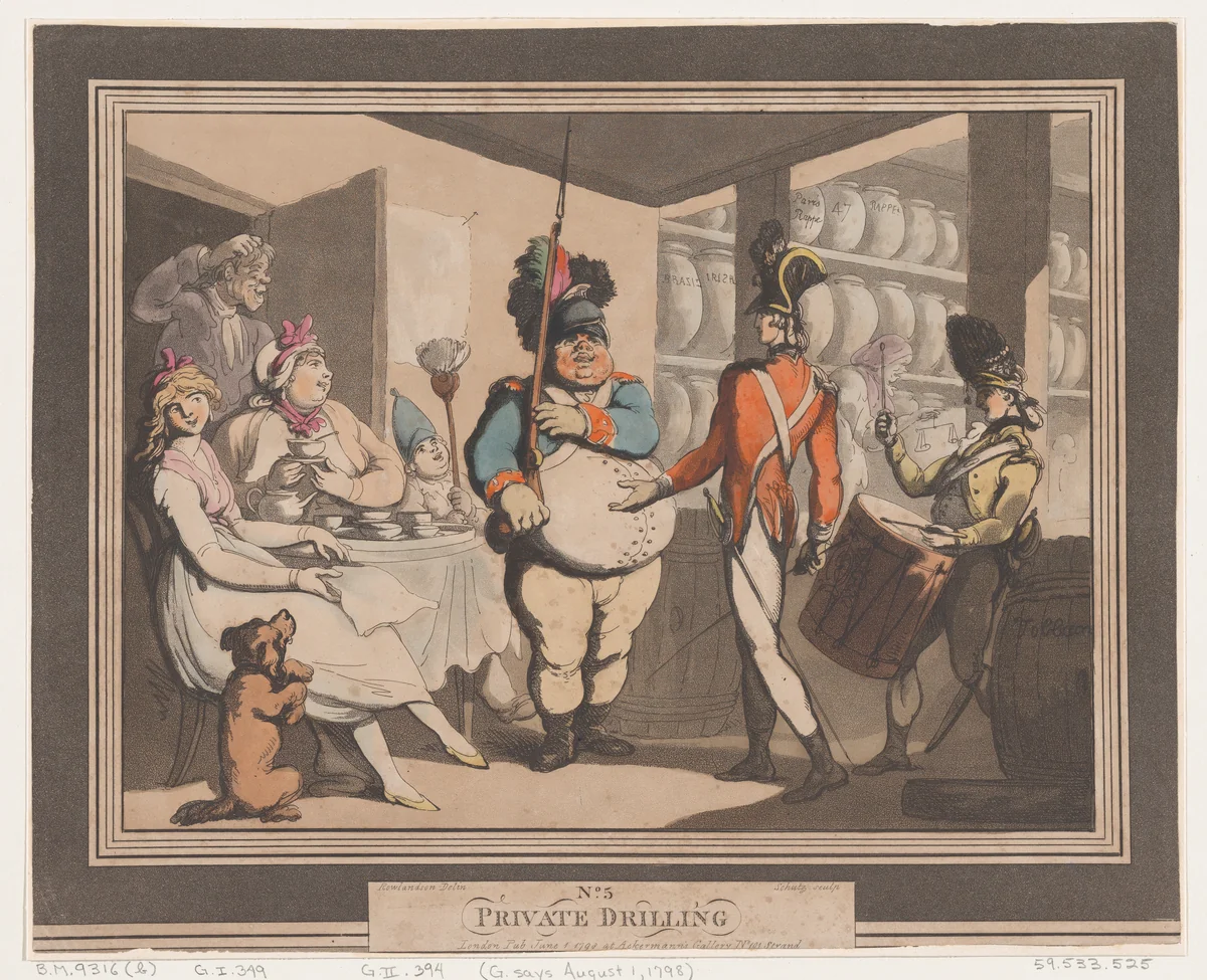 Private Drilling, No 5 by Heinrich Joseph Schütz, print, 1798