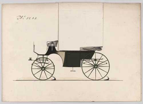 Design for Landaulet, no. 3233 by Brewster & Co., drawing, 1876