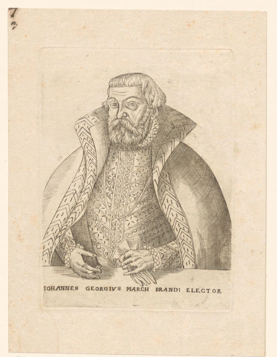 Portret van Johannes Georg van Brandenburg by anonymous, print, 1563-1642