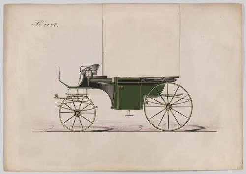 Design for Landaulet, no. 3358 by Brewster & Co., drawing, 1877