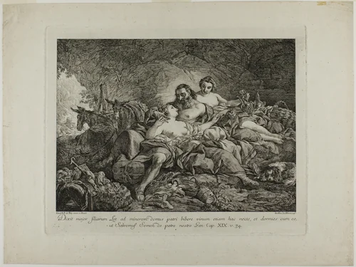 Lot and His Daughters by Joseph-Marie Vien, print, 1748