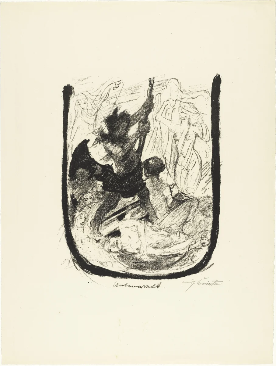 Letter U (Buchstabe U) from the illustrated book in portfolio form The ABCs (Das ABC) by Lovis Corinth, print, 1916