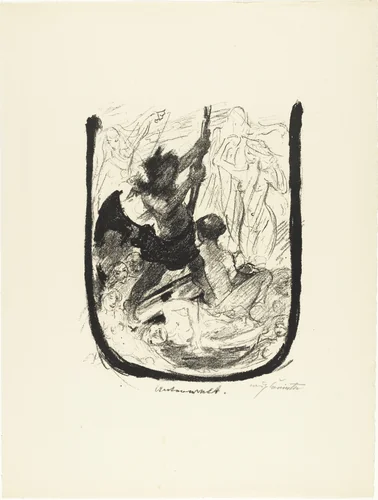 Letter U (Buchstabe U) from the illustrated book in portfolio form The ABCs (Das ABC) by Lovis Corinth, print, 1916