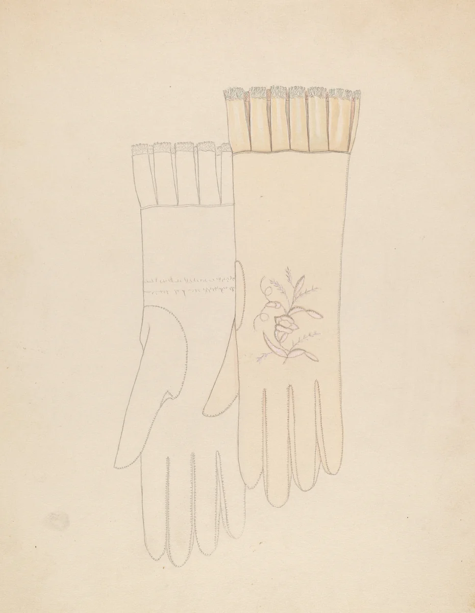 Wedding Gloves by Gladys Cook, index of american design, 1936