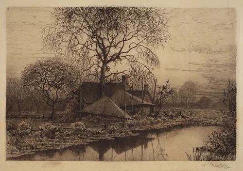 Untitled (Farmhouse, Long Island) by Henry Farrer, print, 1887