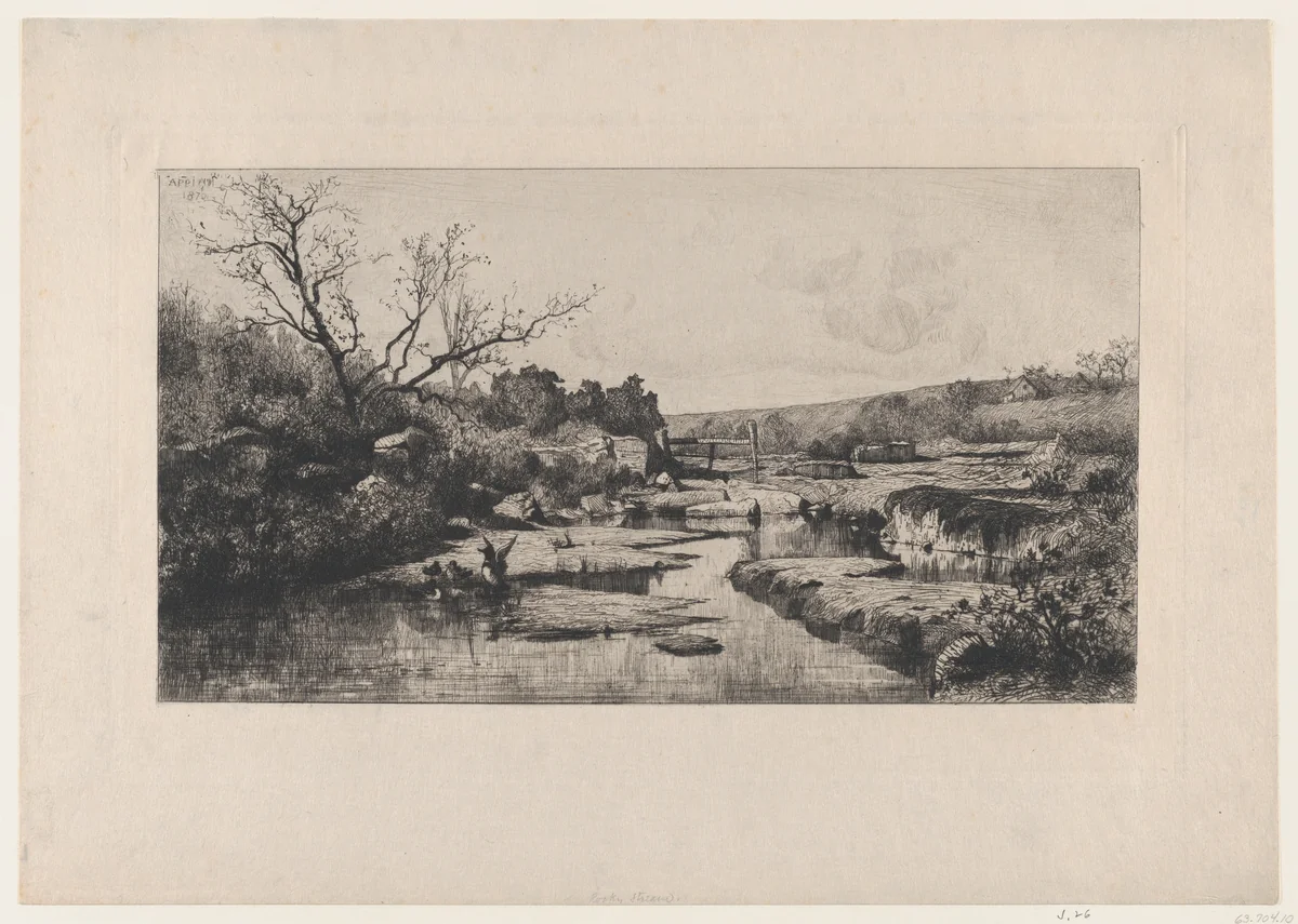 The Springs of the Albarine (Ain) by Adolphe Appian, print, 1870