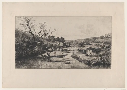 The Springs of the Albarine (Ain) by Adolphe Appian, print, 1870