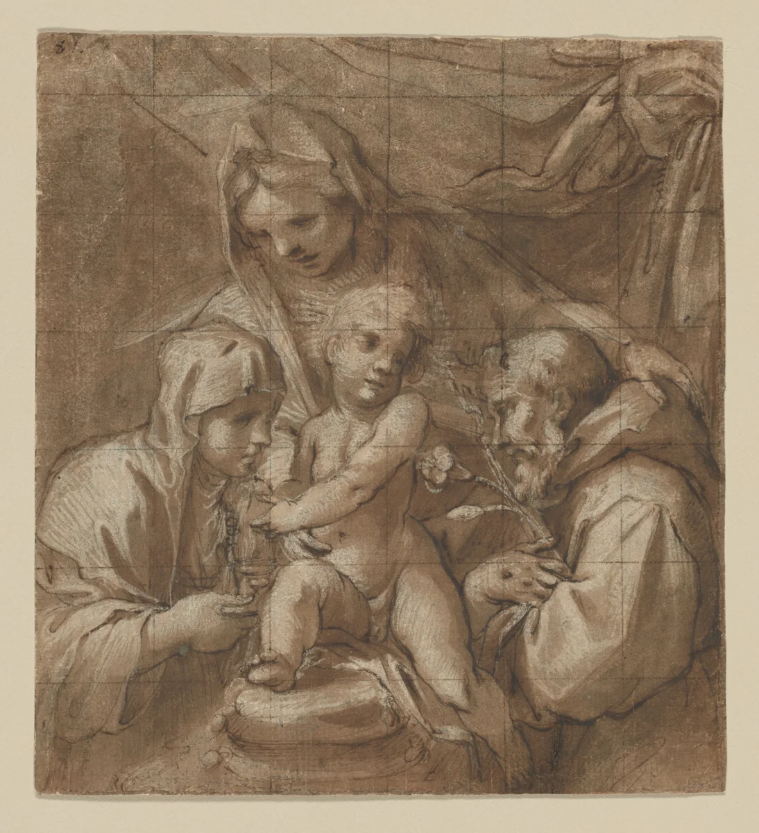 The Virgin and Child with Saint Clare and Saint Francis by Circle of the Carracci, artwork, 1580-1590