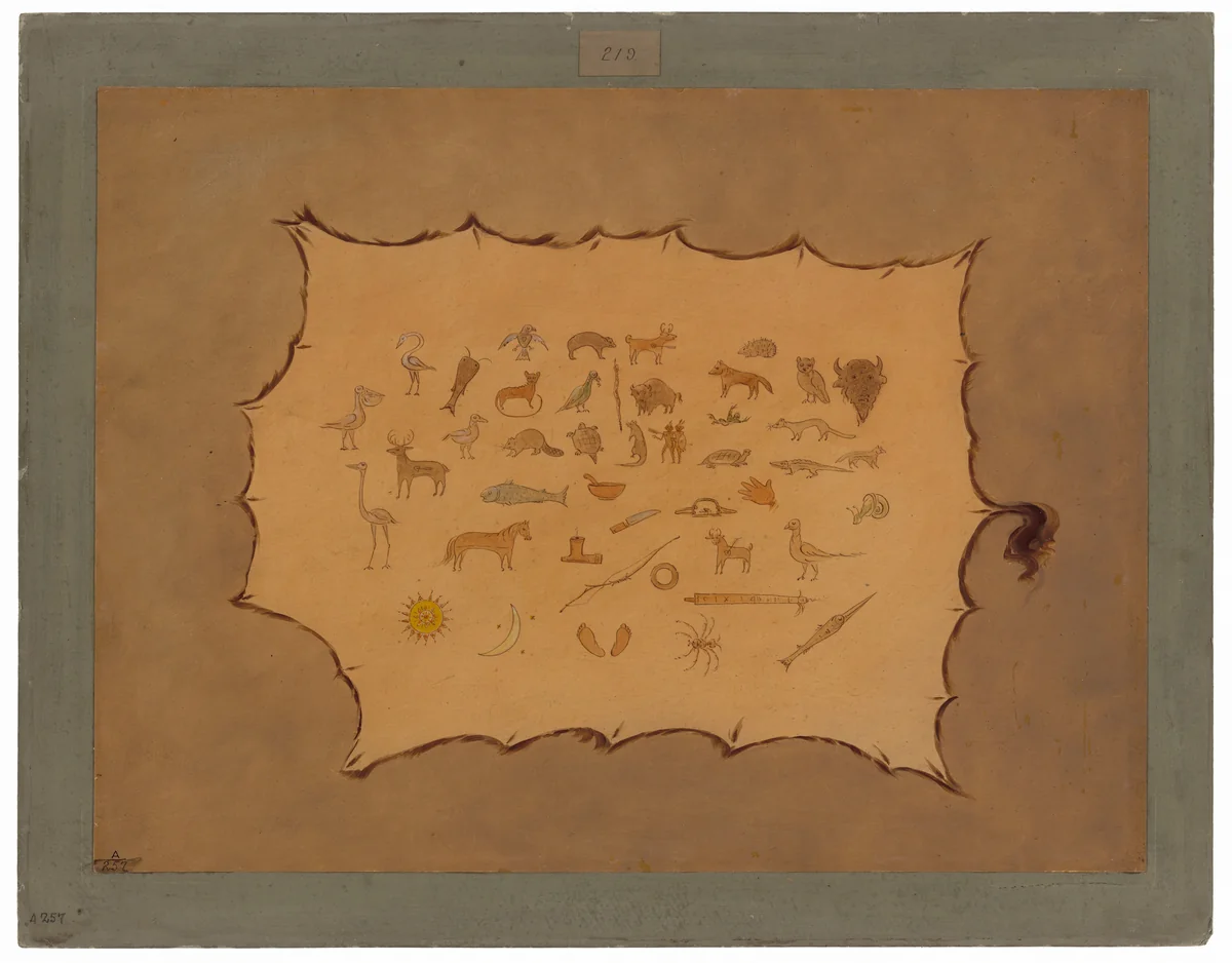 Facsimile of an Ojibbeway Robe by George Catlin, painting, 1861-1869