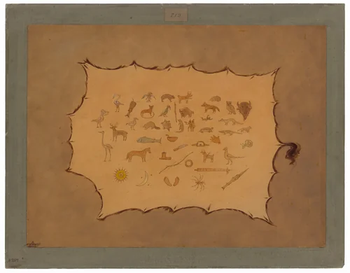 Facsimile of an Ojibbeway Robe by George Catlin, painting, 1861-1869