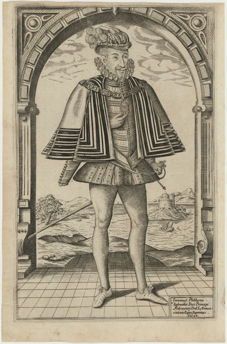 Emmanuel Philibert, Duke of Savoy by William Rogers, print, 1602