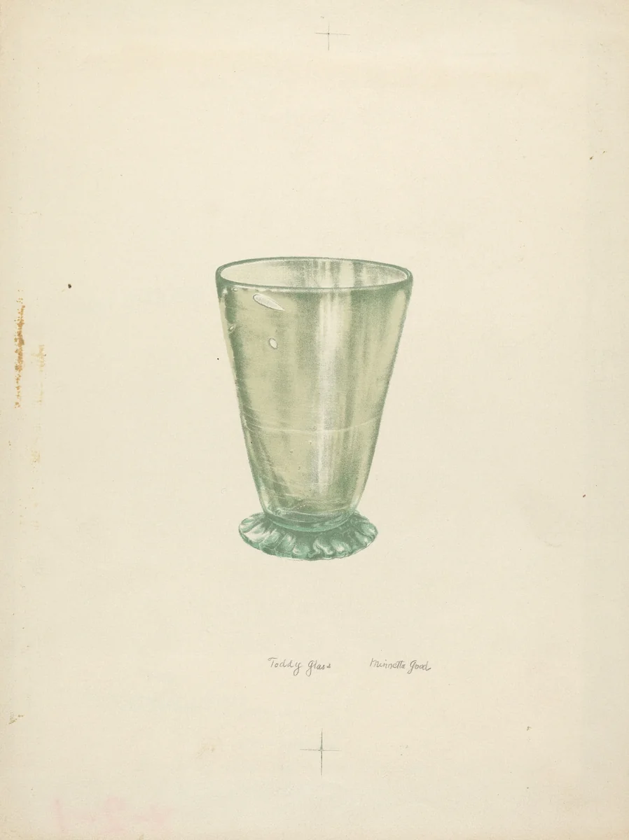Toddy Glass by Minnetta Good, index of american design, 1935-1942