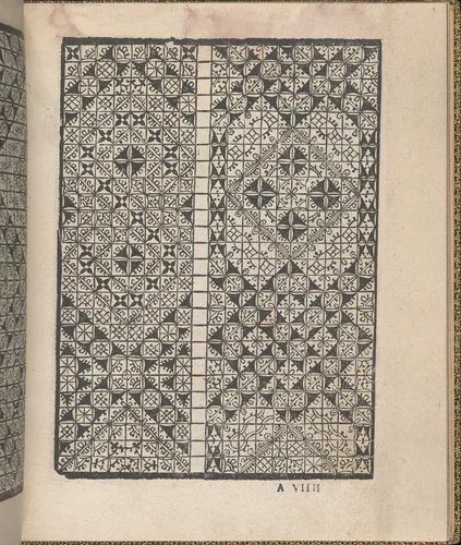 Giardineto novo di punti tagliati et gropposi per exercitio & ornamento delle donne (Venice 1554), page 5 (verso) by Matteo Pagano, book, 1554