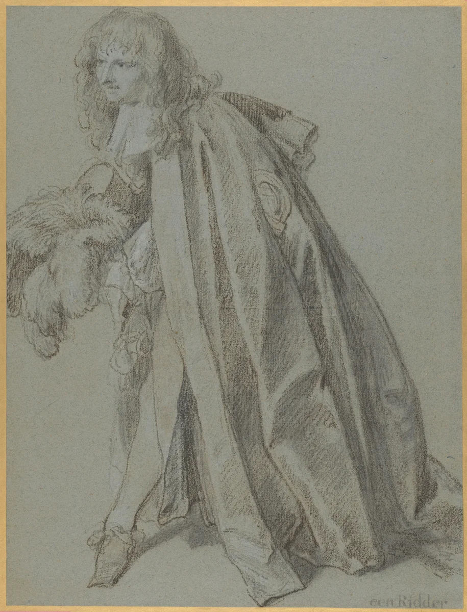 A Knight of the Order of the Garter by Peter Lely, drawing, 1663-1671