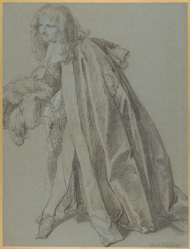 A Knight of the Order of the Garter by Peter Lely, drawing, 1663-1671