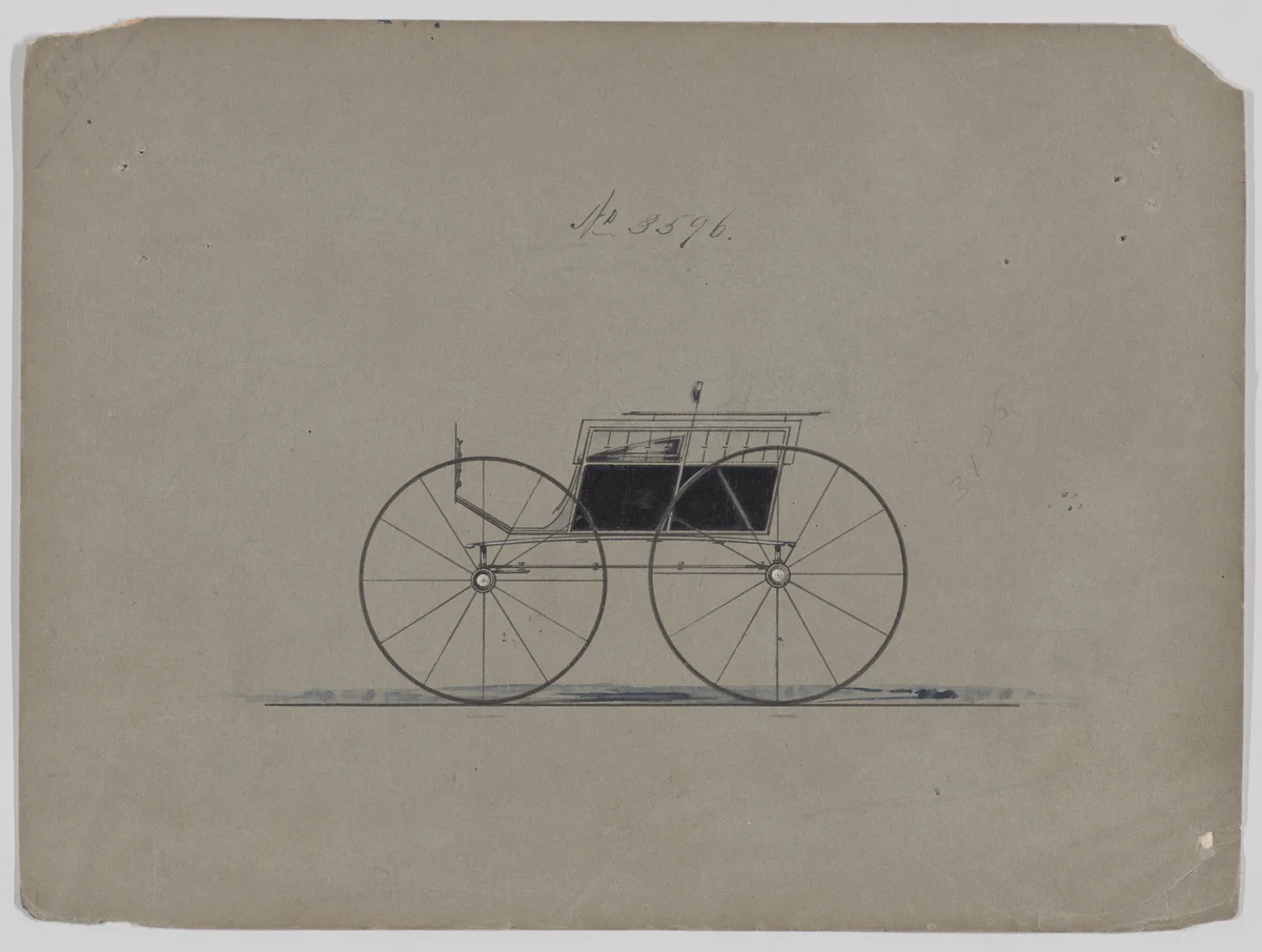 Dos-a-Dos Phaeton #3596 by Brewster & Co., drawing, 1880