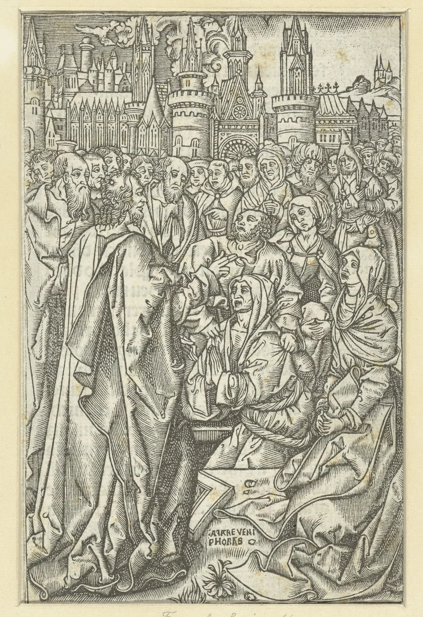 De opwekking van Lazarus by anonymous, print, 1507-1508