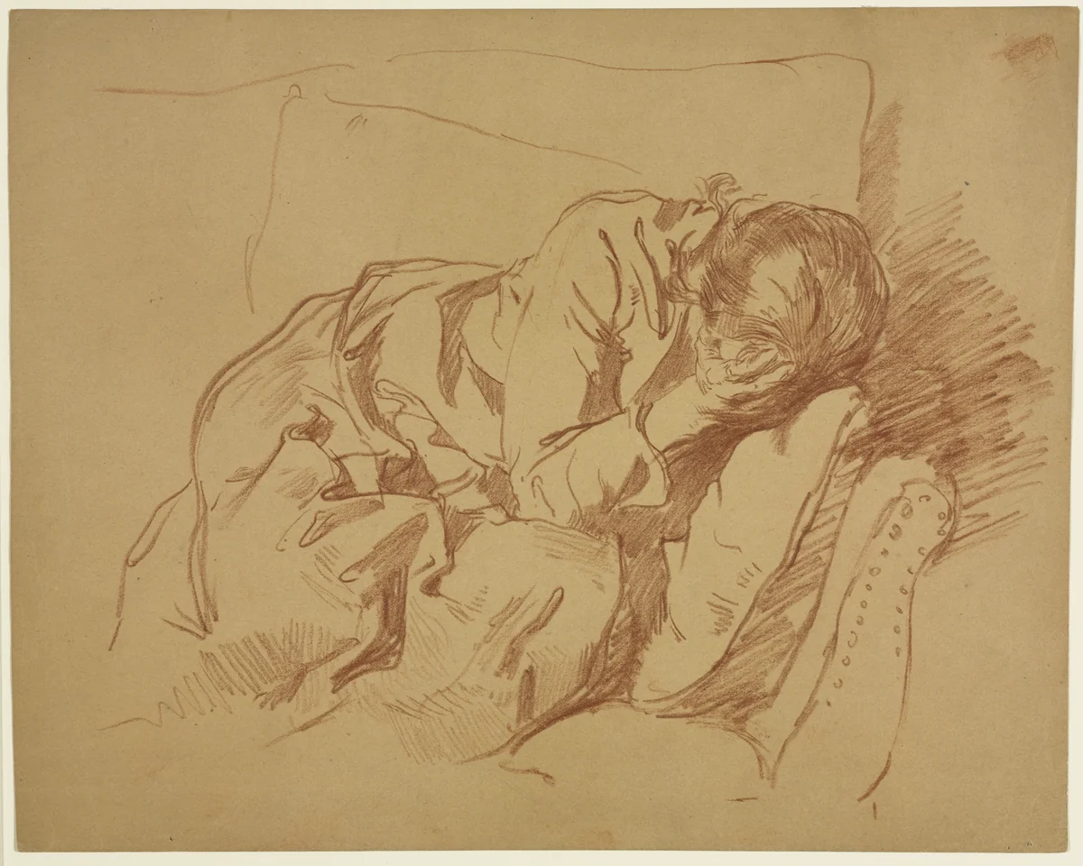 Lamenting Woman (Sarah H. Crone) by Samuel H. Crone, drawing, 1880-1899