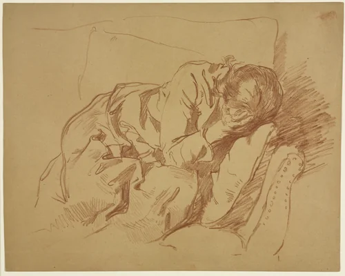 Lamenting Woman (Sarah H. Crone) by Samuel H. Crone, drawing, 1880-1899