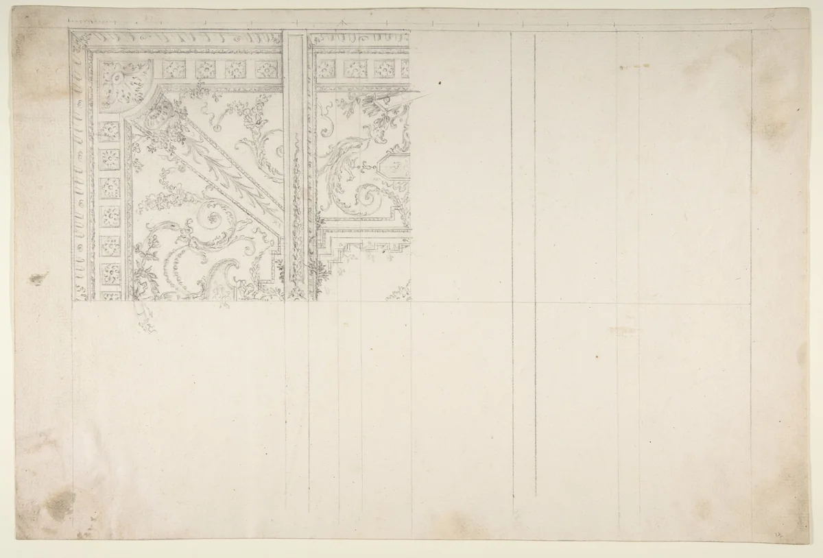Design for Ceiling by Leonardo Marini, drawing, 1700-1800
