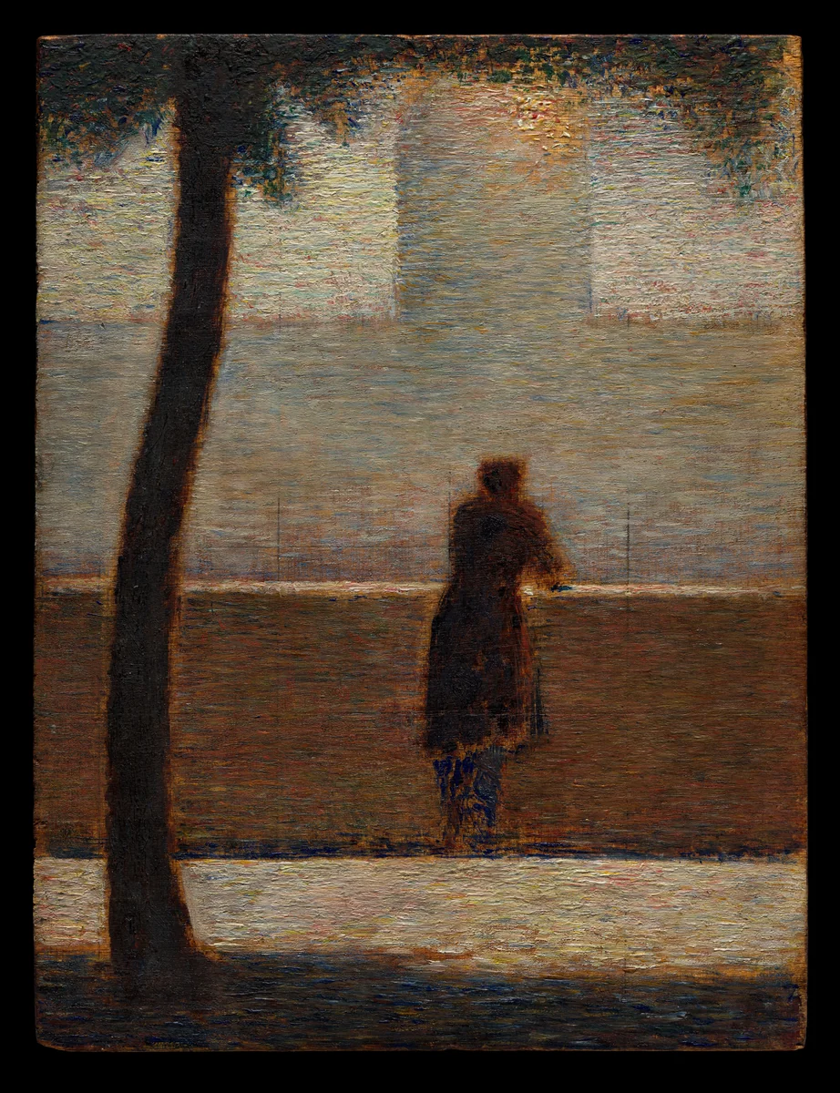A Man Leaning on a Parapet by Georges Seurat, painting, 1876-1886