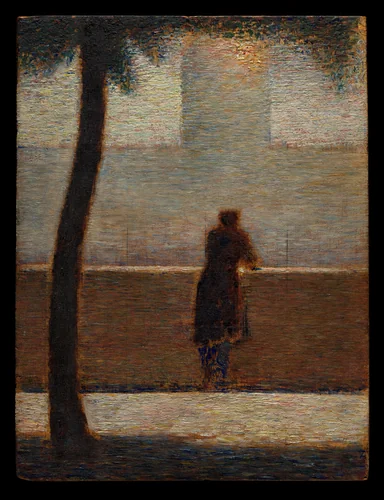 A Man Leaning on a Parapet by Georges Seurat, painting, 1876-1886