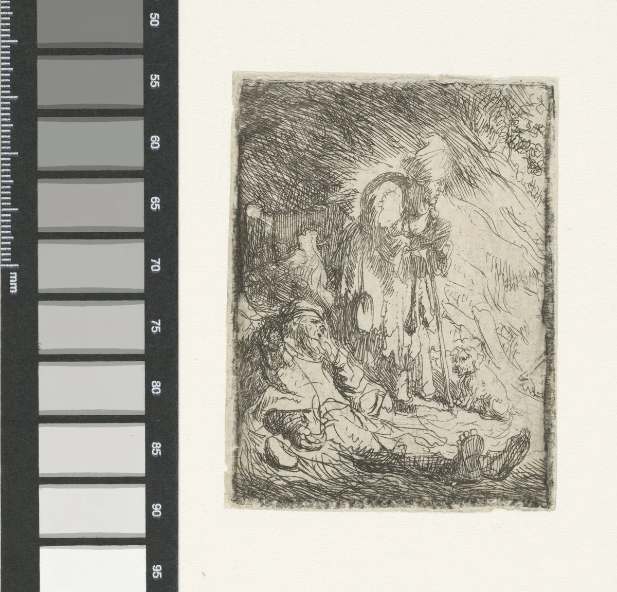 Zieke bedelaar en oude bedelares by anonymous, print, 1630-1700