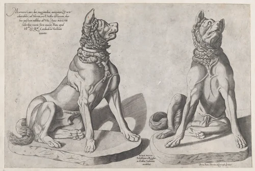 Two Dogs, from "Speculum Romanae Magnificentiae" by Sebastiano di Re, print, 1558