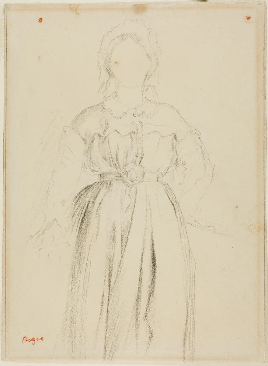 Study for a Portrait of Marguérite de Gas by Edgar Degas, drawing, 1859-1860