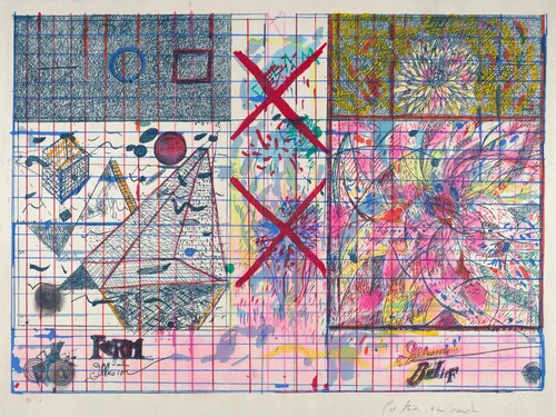 Kyoto Chrysanthemum by Pat Steir, print, 1982