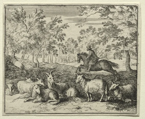 Reynard the Fox: The Chase of the Stag by Allart van Everdingen, print, 1650-1675