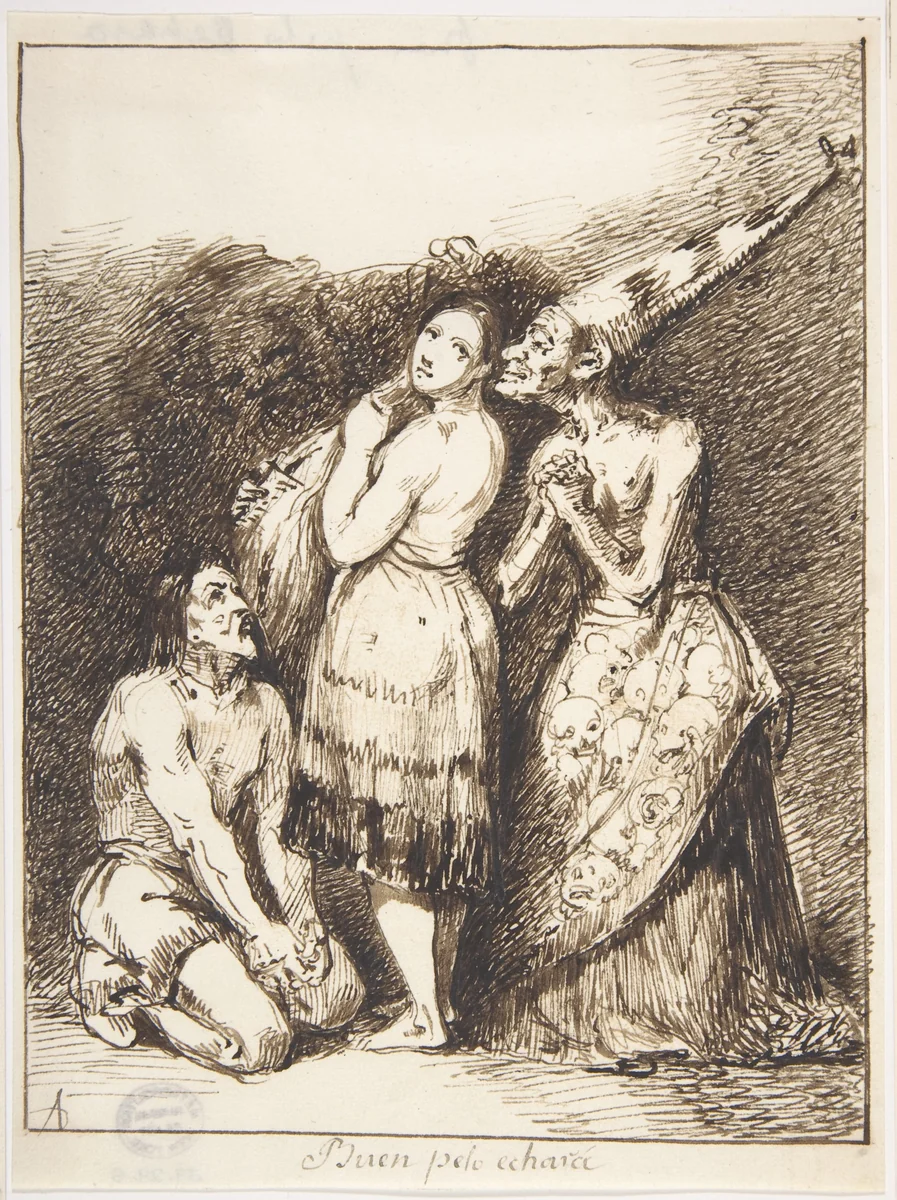 They'll Get Their Desserts (Buen pelo echará) by Leonardo Alenza, drawing, 1807-1845
