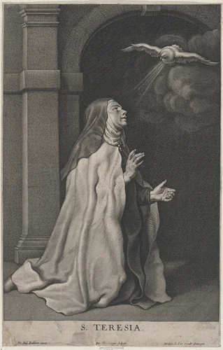Saint Teresa of Avila's Vision of the Dove by Pierre van Schuppen, print, 1645-1655