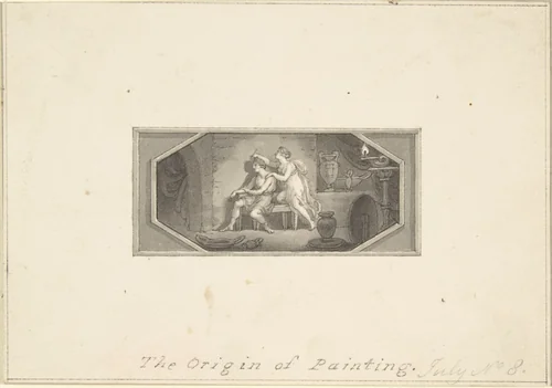 The Origin of Painting by Edward Francis Burney, drawing, 1790-1800
