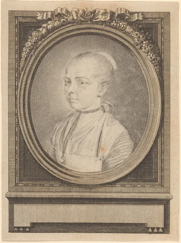 Portrait of a Girl by Adrian Zingg, drawing, 1734-1816