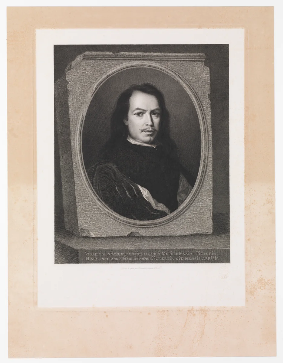 Murillo, after a self portrait by the artist by Auguste Blanchard fils aîné, print, 1837-1847