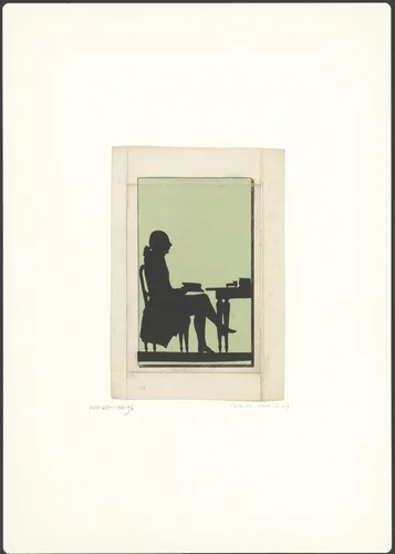 Silhouetportret van een onbekende man, zittend achter een bureau by anonymous, other, 1775-1849