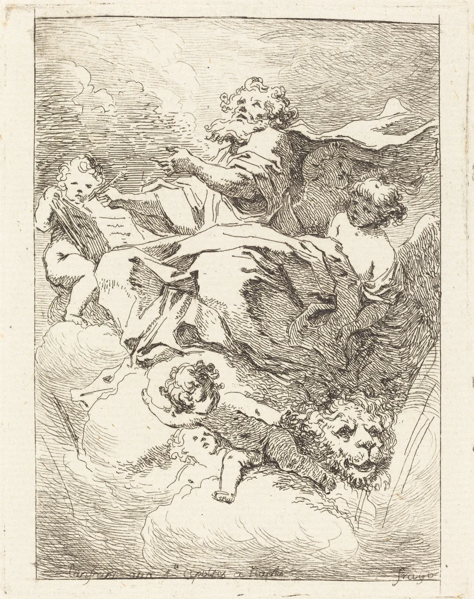 Saint Mark by Jean Honoré Fragonard, print, 1761-1764