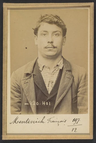Mentenich. François, Joseph. 22 ans, né le 3/10/71 à Paris XIIe. Ébéniste. Anarchiste. 2/7/94. by Alphonse Bertillon, photograph, 1894