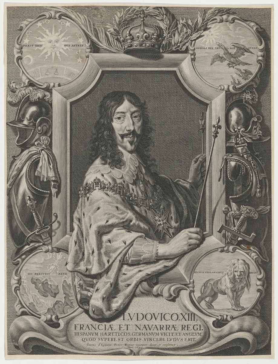 Louis XIII by Jeremias Falck, print, 1643
