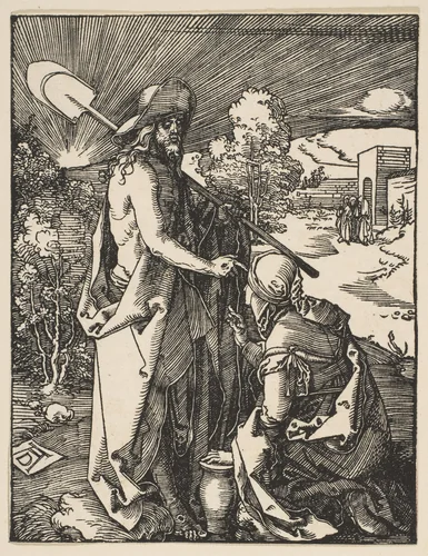 Christ Appearing to Mary Magdalen, from "The Small Passion" by Albrecht Dürer, print, 1510